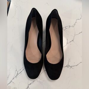 Loeffler Randall Black Suede 2-inch Block Heel Women's Shoes